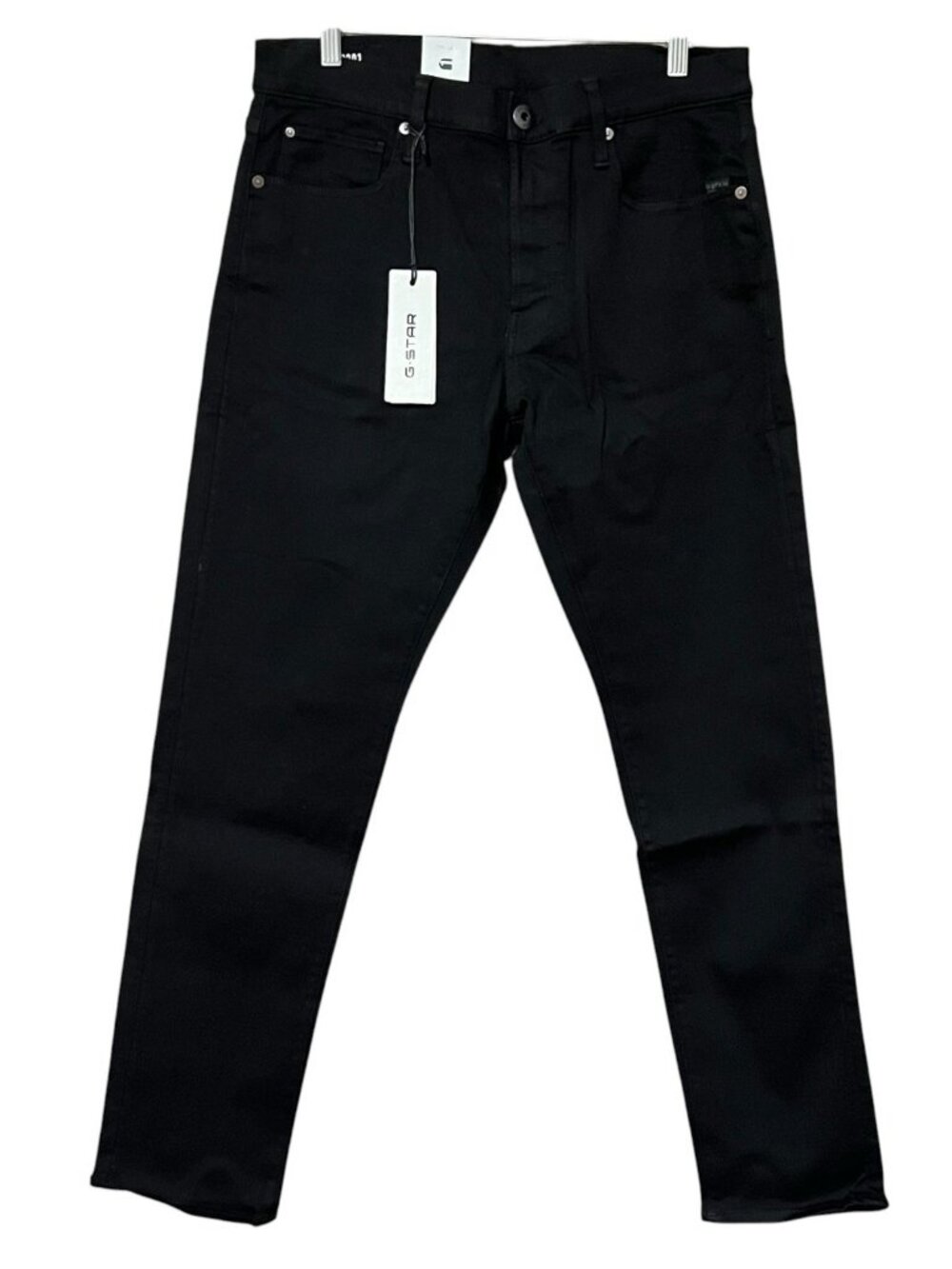 G-Star RAW 3301 Slim Jeans 32x30 NWT Black Stretch Denim Button Fly Streetwear